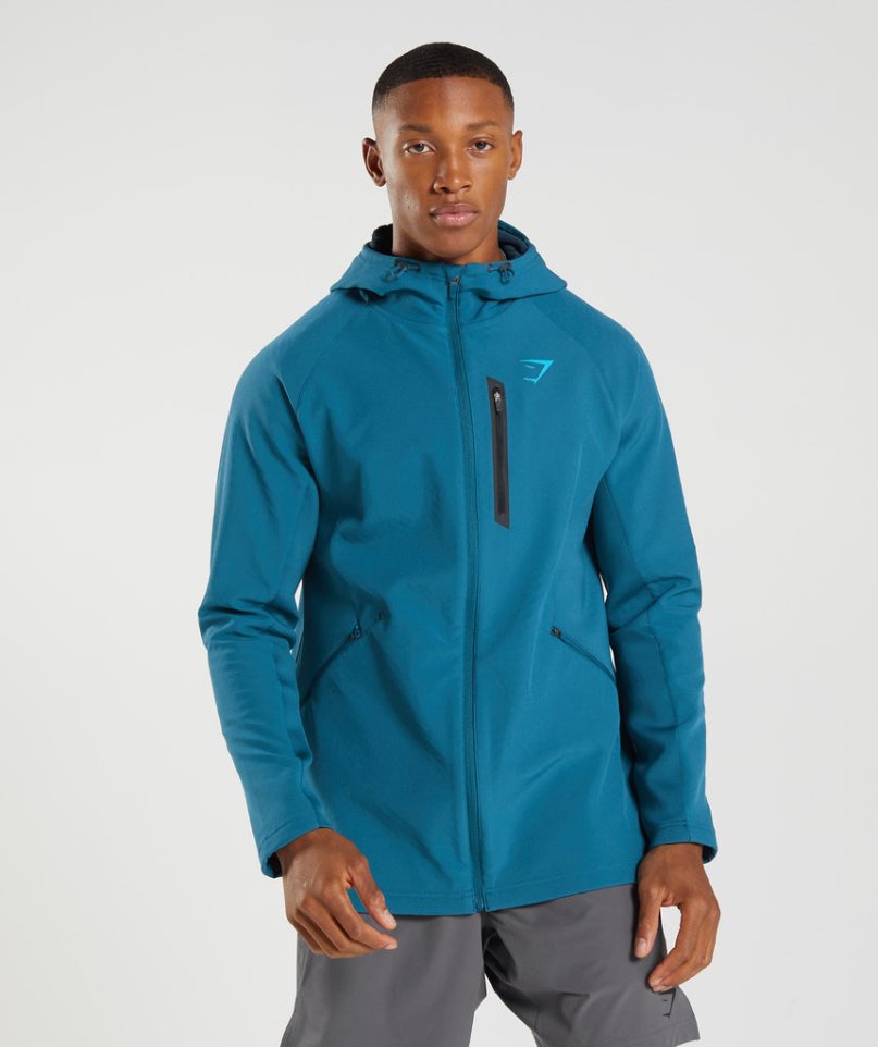 Men\'s Gymshark Apex Jackets Turquoise | NZ 4DYETI